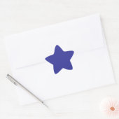 Blauw (pigment) (effen kleur) ster sticker (Envelop)