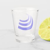 Blauw Pijlteken Shot Glass – Crisp Vector Design Glas (Achterkant)