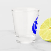 Blauw Pijlteken Shot Glass – Crisp Vector Design Glas (Links)