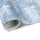 Blauw pineboompatroon cadeaupapier (Rol Hoek)