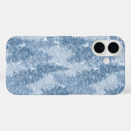 Blauw pineboompatroon Case-Mate iPhone case (Achterkant (horizontaal))