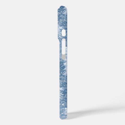 Blauw pineboompatroon Case-Mate iPhone case (Achterkant / Links)