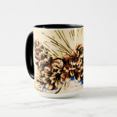 Blauw  Pinecone Cup Mok (Voorkant links)