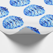 Blauw Pinecones inpakpapier (Hoek)