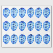 Blauw Pinecones inpakpapier (Vlak)