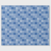 Blauw pixel scherm patroon wrapping papier (Vlak)