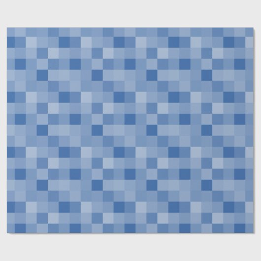 Blauw pixel scherm patroon wrapping papier (Vlak)
