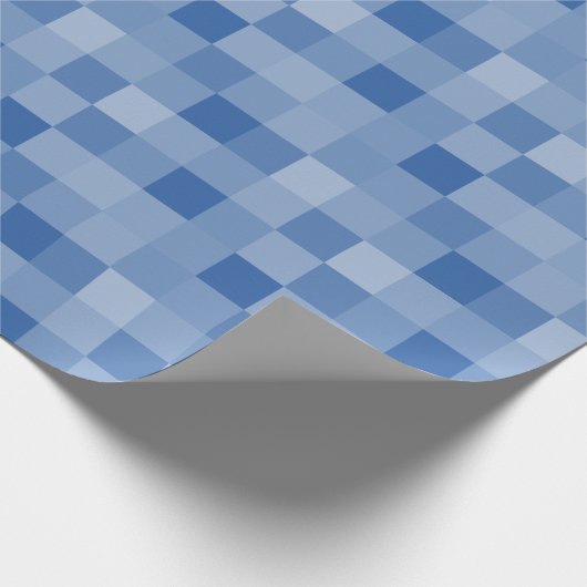 Blauw pixel scherm patroon wrapping papier (Hoek)