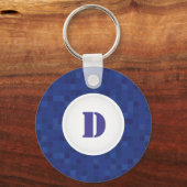 Blauw pixelmodel initiaal letter sleutelhanger (Voorkant)