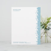 Blauw Pixels letterhoofd Gepersonaliseerd Briefhoofd (Staand voorkant)