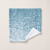 Blauw Pixels Mozaïek Gradiënt Bad Handdoek (Wasdoekje)