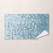 Blauw Pixels Mozaïek Gradiënt Bad Handdoek (Handdoek)