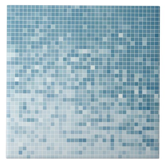 Blauw Pixels Mozaïek Gradiënt Tegeltje (Voorkant)