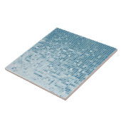 Blauw Pixels Mozaïek Gradiënt Tegeltje (Zijkant)