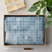 Blauw Pixels Mozaïek Gradiënt Tissuepapier (Geschenk)