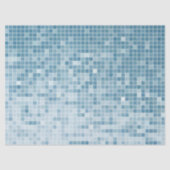 Blauw Pixels Mozaïek Gradiënt Tissuepapier (Voorkant)