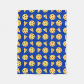 Blauw pizzapatroon fleece deken (Voorkant)