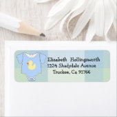 Blauw Plaid-Baby shower Etiket (Insitu)