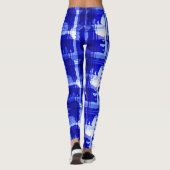 Blauw plaid beer patroon leggings (Achterkant)