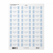Blauw plaid eenvoudig retouradres label (Full Sheet)