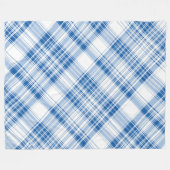 Blauw Plaid Gezellig Tartan Classic Geruit Patroon Fleece Deken (Voorkant (Horizontaal))