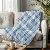 Blauw Plaid Gezellig Tartan Classic Geruit Patroon Fleece Deken