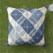 Blauw Plaid kussen (Gras)