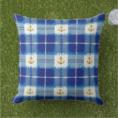 Blauw Plaid kussen (Gras)
