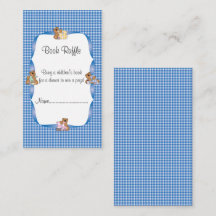 Blauw Plaid met Baby Beren Thema Boek Raffle