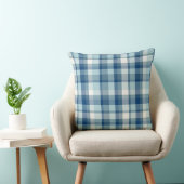 Blauw  Plaid Sierkussen (Stoel)