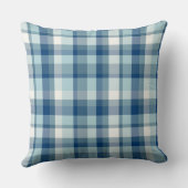 Blauw  Plaid Sierkussen (Achterkant)