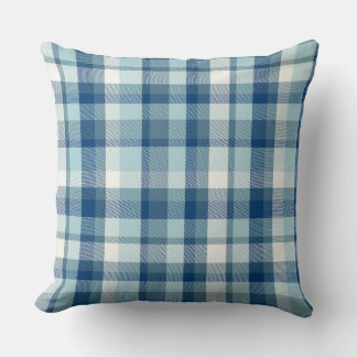 Blauw  Plaid Sierkussen