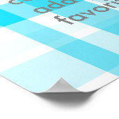 blauw plaid voegt uw eigen aangepaste poster voor (Hoek)