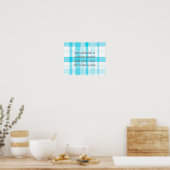 blauw plaid voegt uw eigen aangepaste poster voor (Keuken)