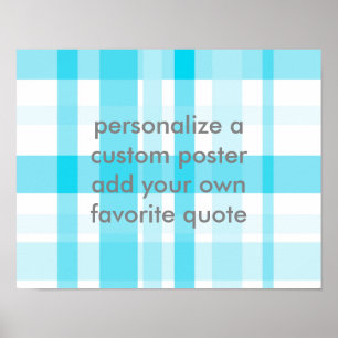 blauw plaid voegt uw eigen aangepaste poster voor 