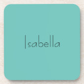 Blauw Plain Creatieve Moderne Naam Minimalist Bier Onderzetter (Voorkant)