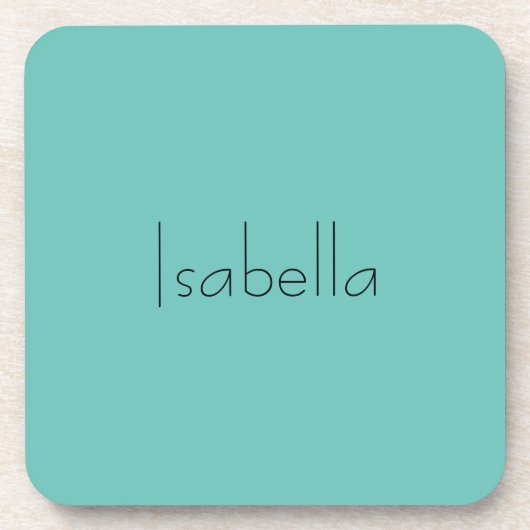 Blauw Plain Creatieve Moderne Naam Minimalist Bier Onderzetter (Voorkant)