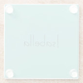 Blauw Plain Creatieve Moderne Naam Minimalist Glazen Onderzetter (Achterkant)