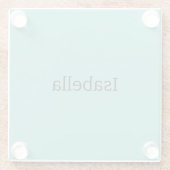 Blauw Plain Creatieve Moderne Naam Minimalist Glazen Onderzetter (Achterkant)