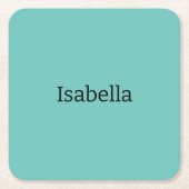 Blauw Plain Creatieve Moderne Naam Minimalist Kartonnen Onderzetters (Voorkant)