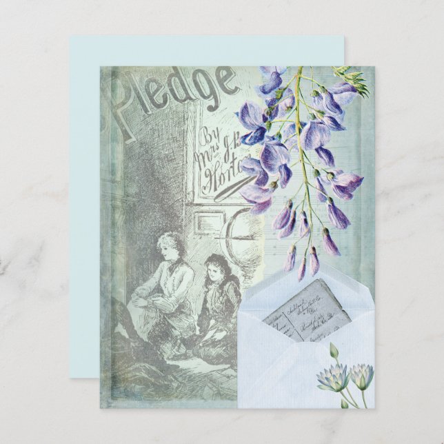 Blauw  plakboek papier (Voorkant / Achterkant)