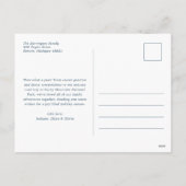 Blauw Plakken Monogram Foto Kerstmis Feestdagenkaart (Achterkant)