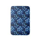 Blauw Plant Decoratief Donker Botanisch Patroon Badmat (Voorkant Verticaal)
