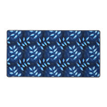 Blauw Plant Decoratief Donker Botanisch Patroon