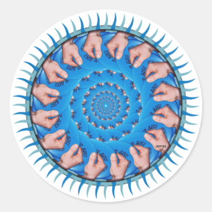 Blauw plastic ronde sticker