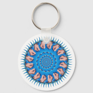 Blauw plastic sleutelhanger