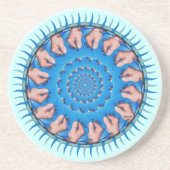 Blauw plastic zandsteen onderzetter (Voorkant)