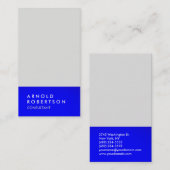 Blauw Platinum Gray Trendy Modern minimalist Eenvo Visitekaartje (Voorkant / Achterkant)