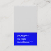 Blauw Platinum Gray Trendy Modern minimalist Eenvo Visitekaartje (Achterkant)
