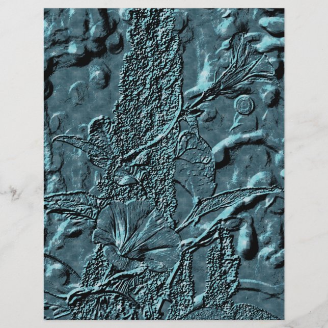Blauw-plattegrond met ingegraveerd bliksem (Voorkant)